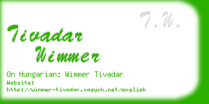 tivadar wimmer business card